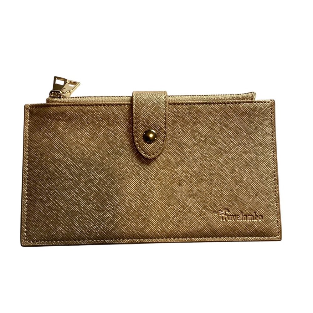 Travelambo RFID Blocking Wallet Leather Clutch Zipper‎ Pocket ID Window